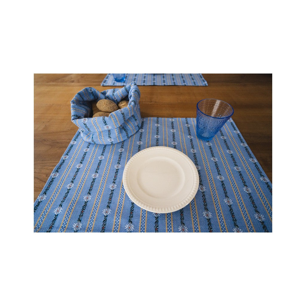 KULTSCHTOFF Tischset Edelweiss, 52 x 38 cm, Blau