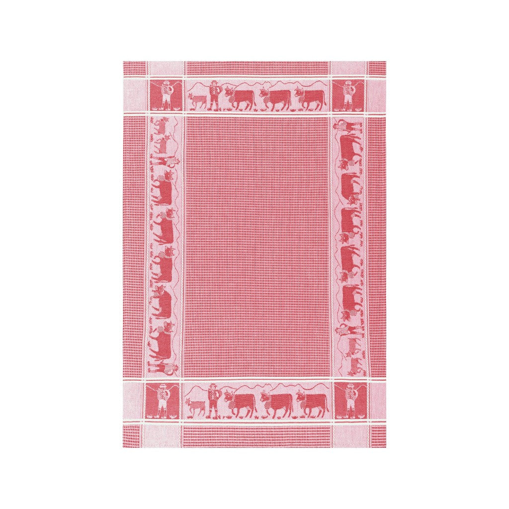 KULTSCHTOFF Waffeltuch Alpfahrt, Rot