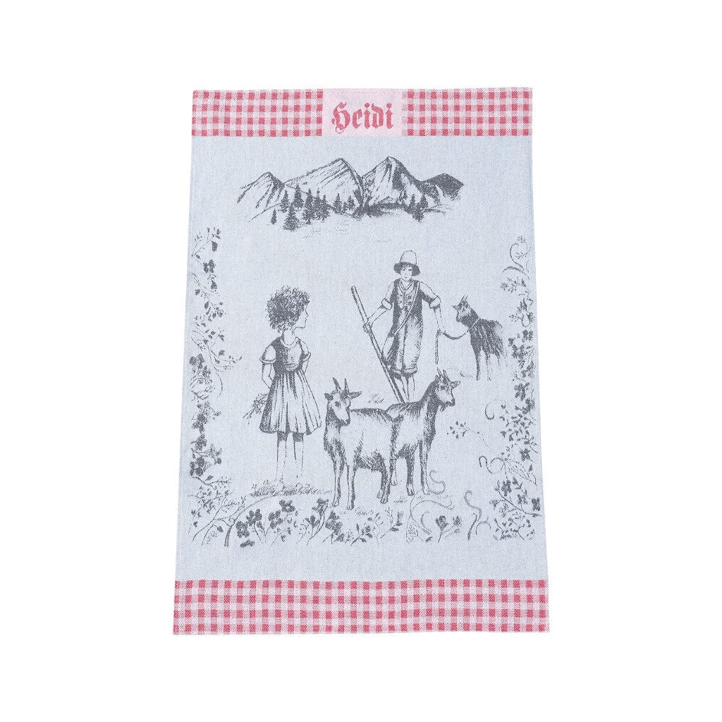 KULTSCHTOFF Geschirrtuch Heidi, Weiss-Rot