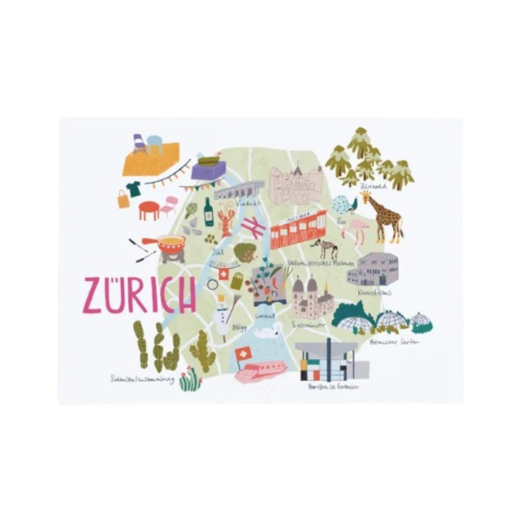 Fidea Design Postkarte Schweizer Städte - Zürich, A6
