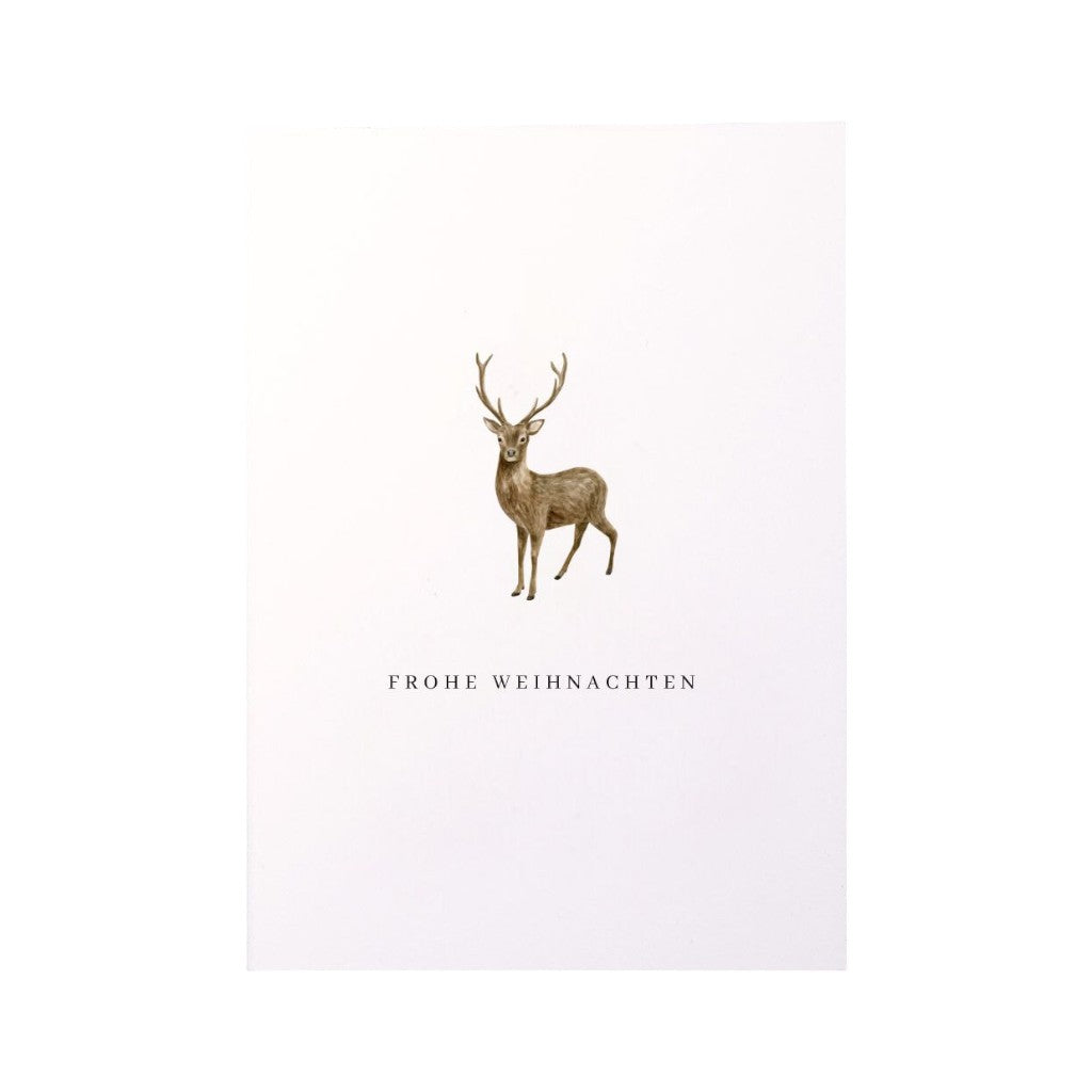 Grusskarte - Frohe Weihnachten, Hirsch