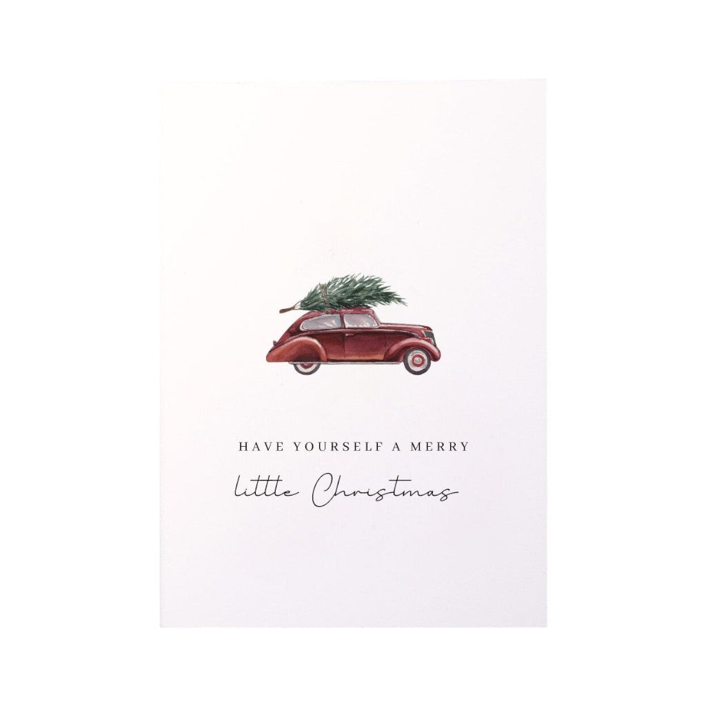Grusskarte - Have yourself a merry little Christmas, Auto