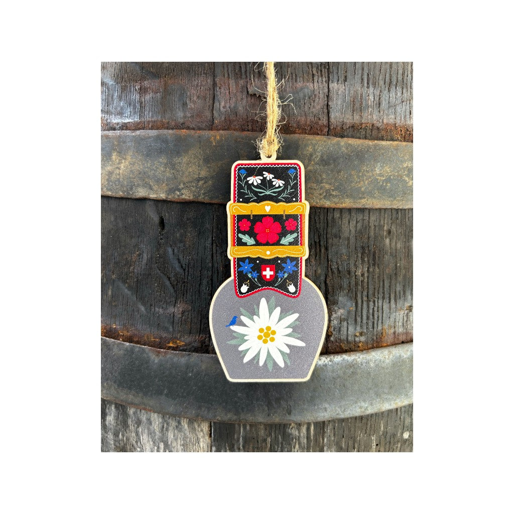 Holzdeko Anhänger  Schweizer Kuhglocke