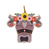 Holzdeko Anhänger Kuh