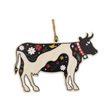 Holzdeko Anhänger schwarze Kuh
