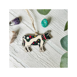 Holzdeko Anhänger schwarze Kuh