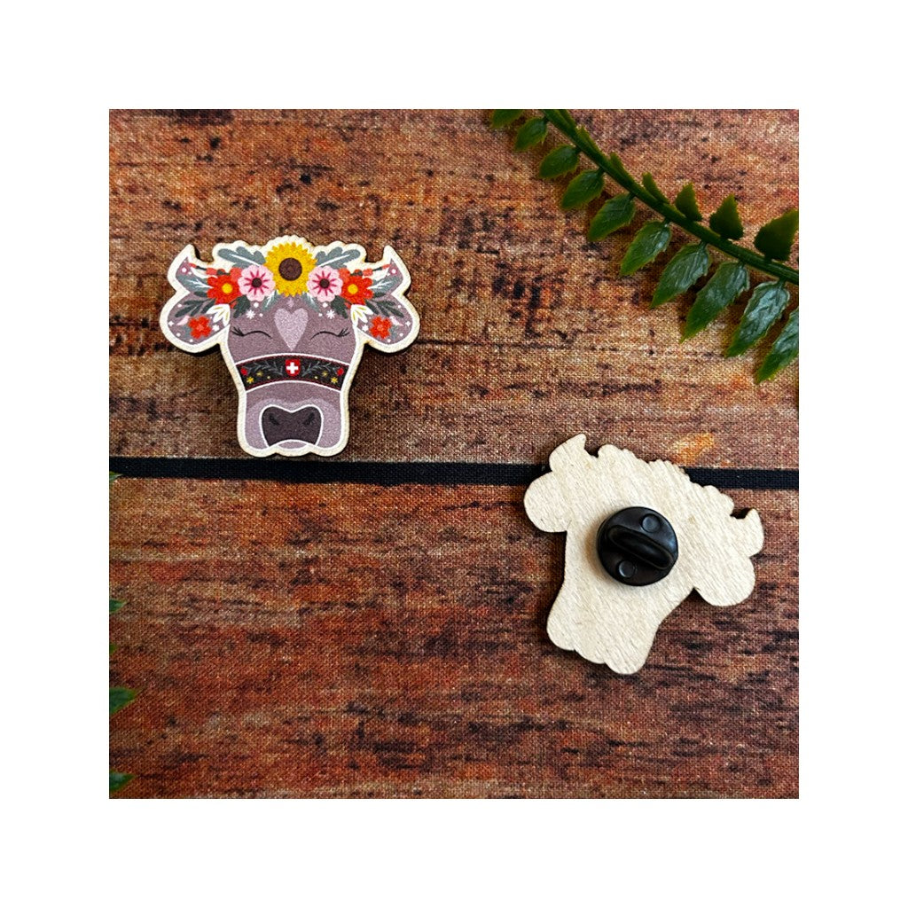 Holz Pin Schweizer Kuh
