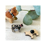 Holz Pin schwarze Kuh