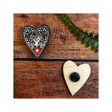 Holz Pin Scherenschnitt Herz