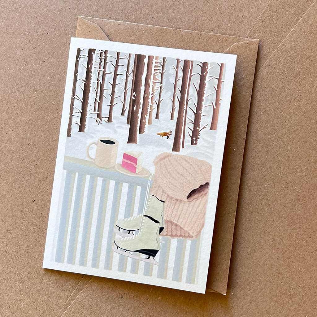 Lykkefund Grusskarte A6 Winter Ballustrade