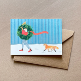 Lykkefund Grusskarte A6 Christmas Fox