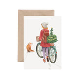 Lykkefund Grusskarte A6 Christmas Bicycle