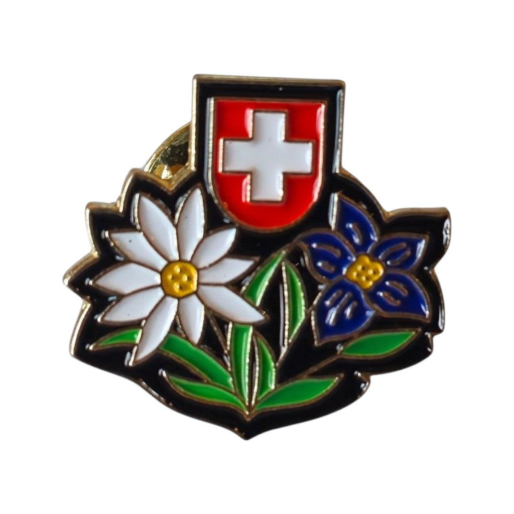 creanorm Pin Edelweiss mit Enzian, 20 mm