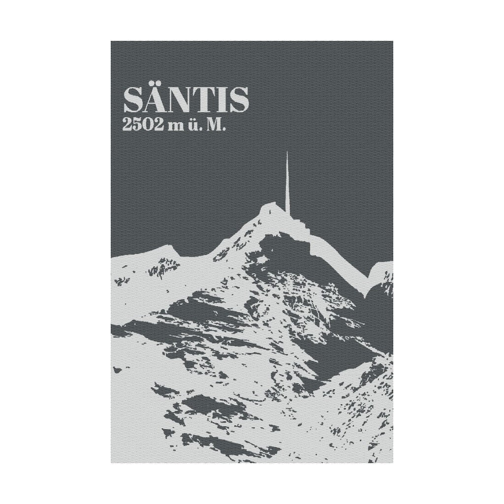 KULTSCHTOFF Küchentuch Berg Säntis, Schwarz