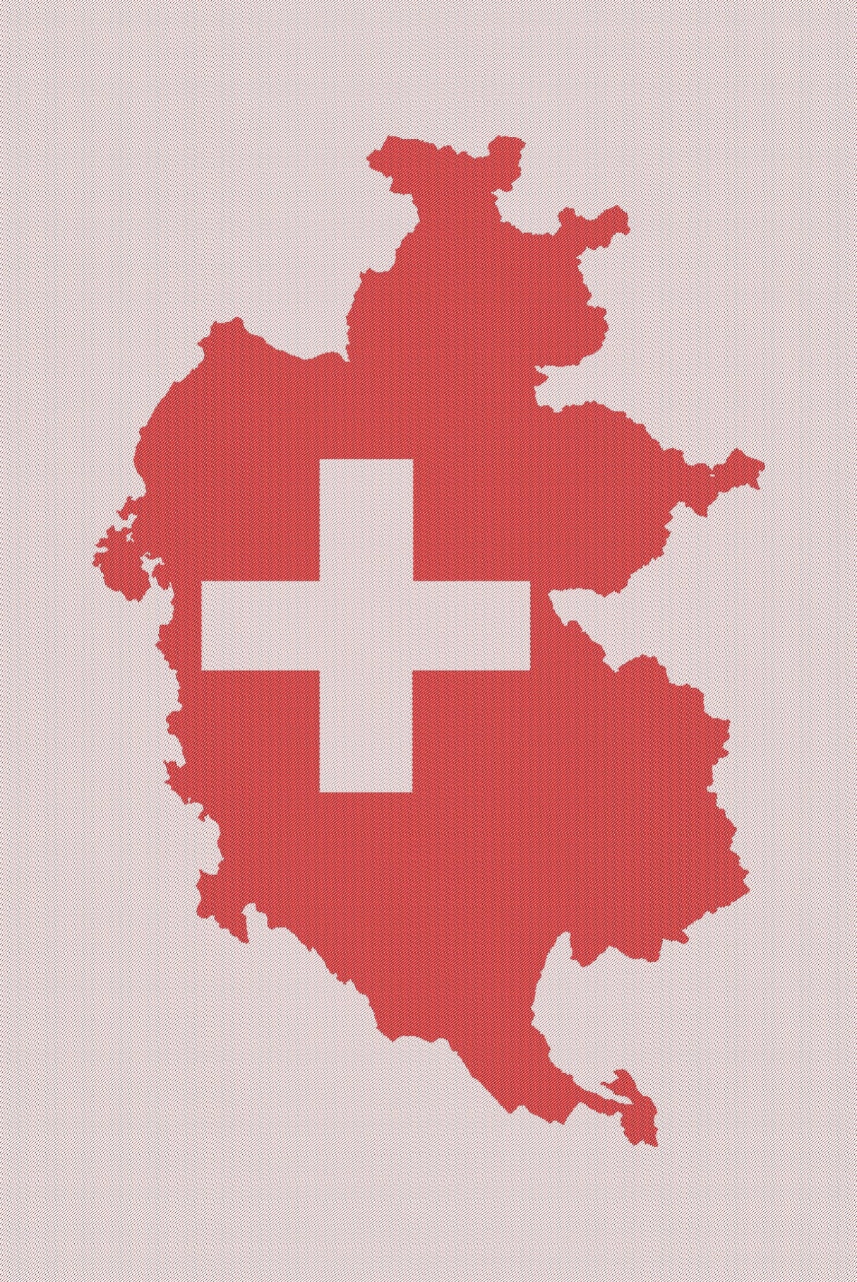 MEYER-MAYOR Küchentuch Swiss Cross Umriss, Rot