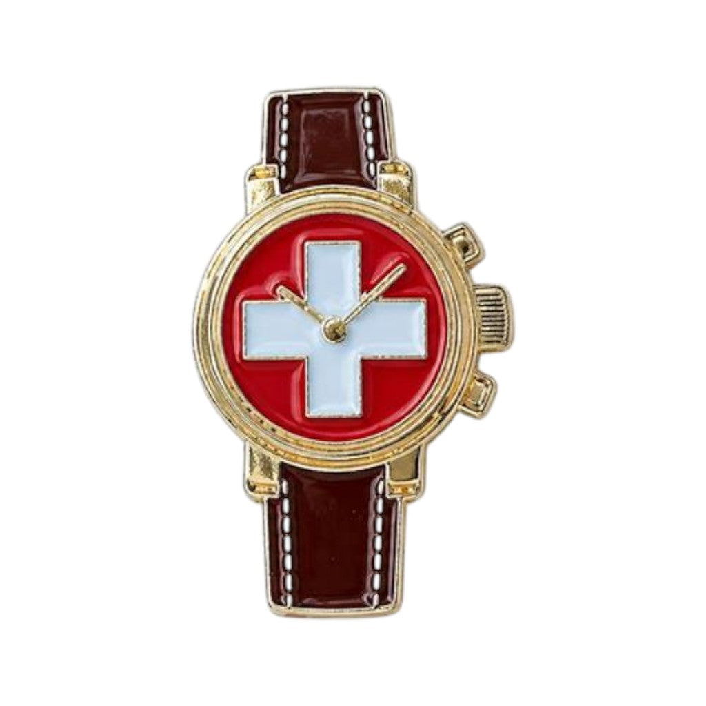 creanorm Pin Uhr mit Schweizerkreuz
