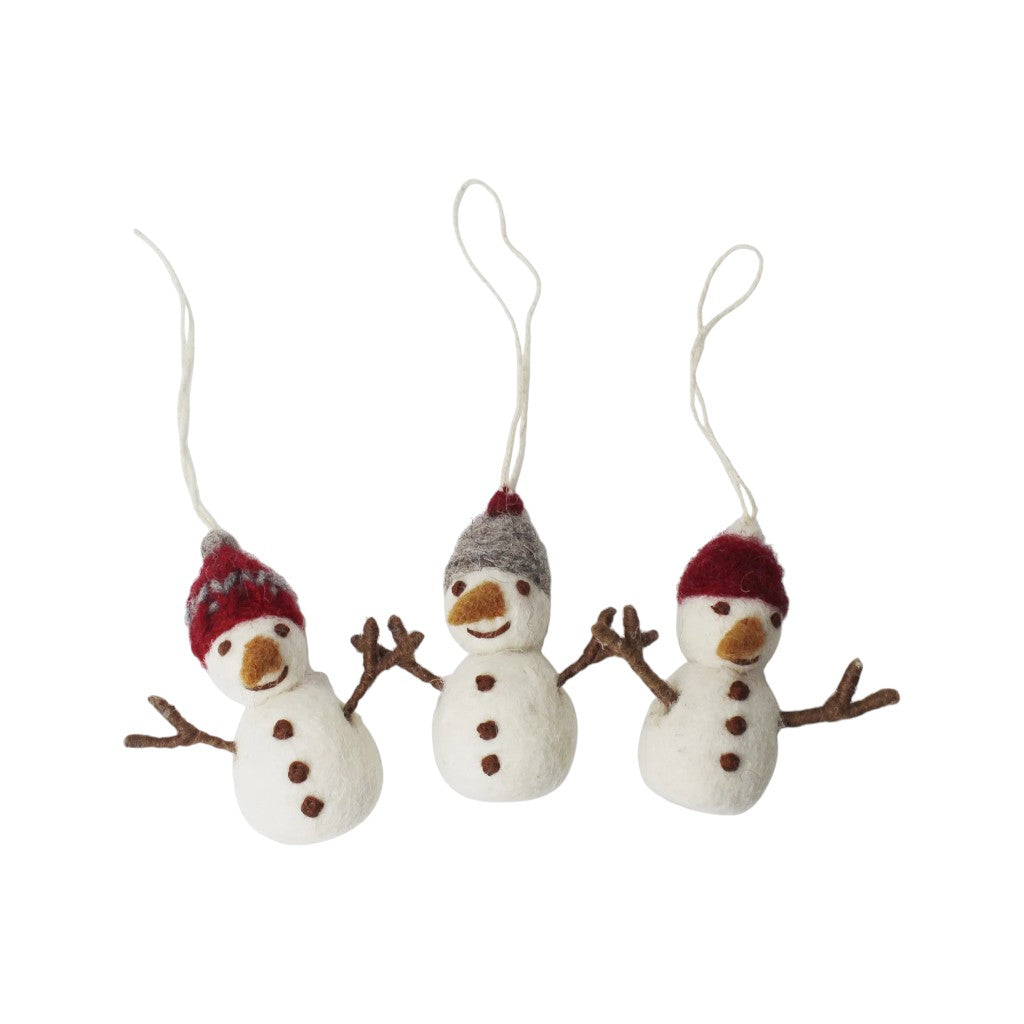 Gry & Sif Anhänger Schneemann mit Hut 3er Set