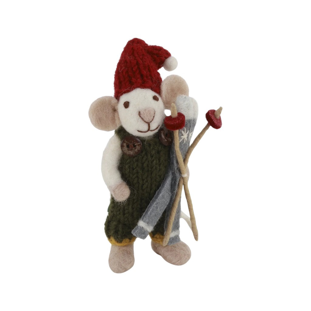 Gry & Sif Weihnachtsmaus Junge mit Ski