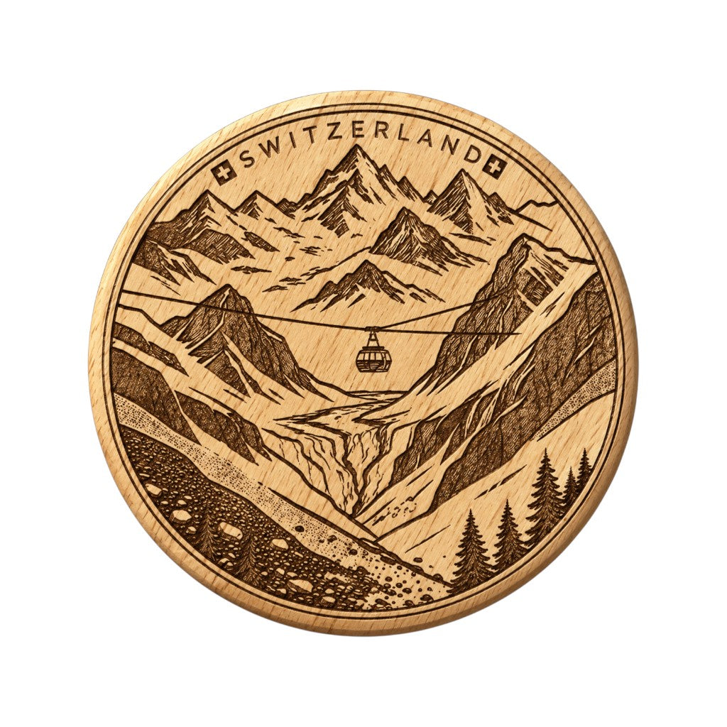 BIBIK Magnet Flaschenöffner Berge Gondel, ⌀ 65 mm
