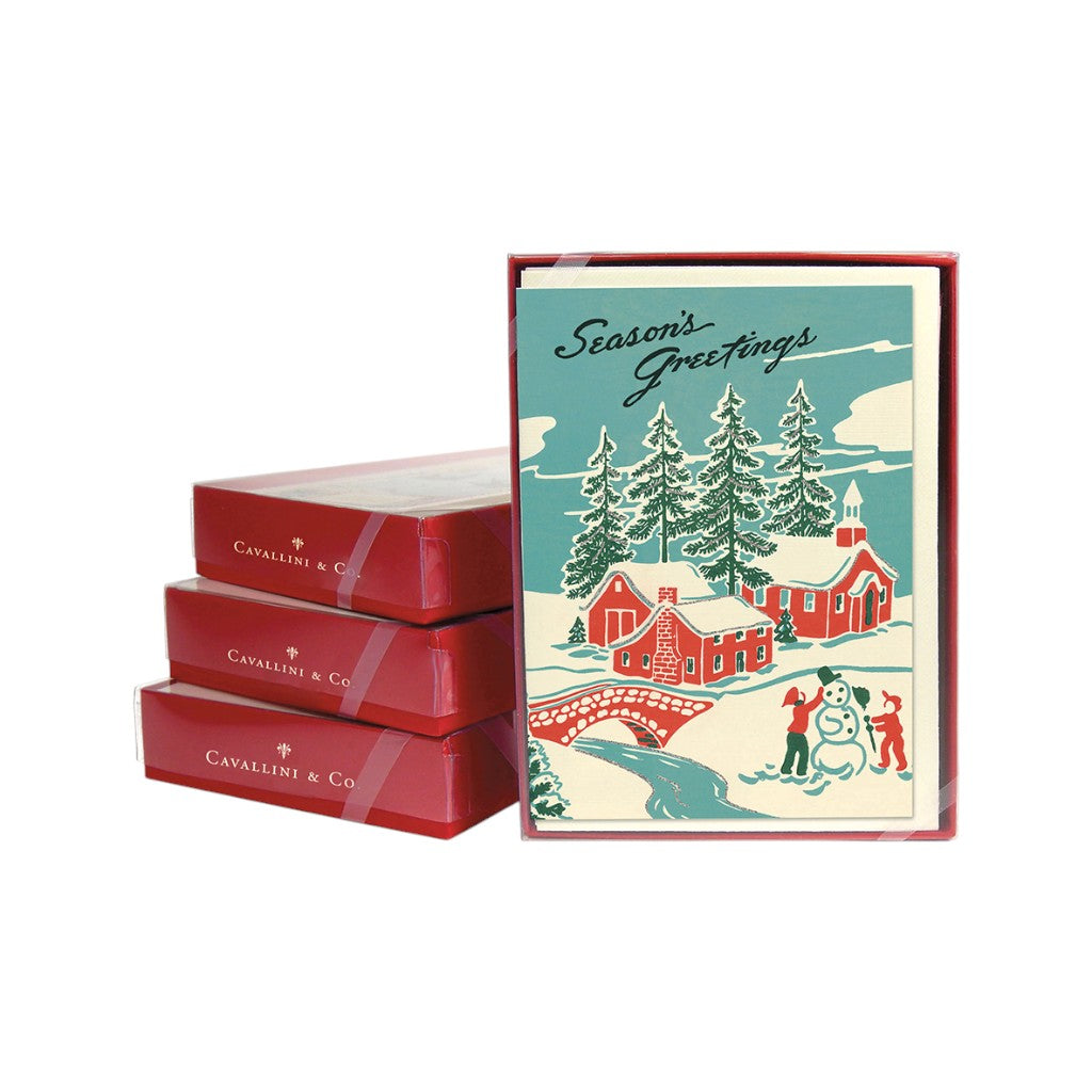 Cavallini Weihnachtskarten Winter Wonderland 10er Set