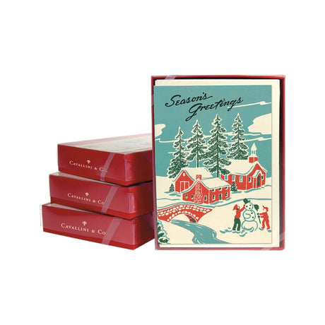 Cavallini Weihnachtskarten Winter Wonderland 10er Set