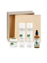 Brüder Unterweger Zirben Geschenkkistchen – Naturkosmetik-Set mit Bio-Zirbenöl zur entspannenden Pflege im dekorativen Holzkistchen