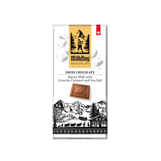 Milkboy Swiss Chocolates Crunchy Caramel and Sea Salt, 100g