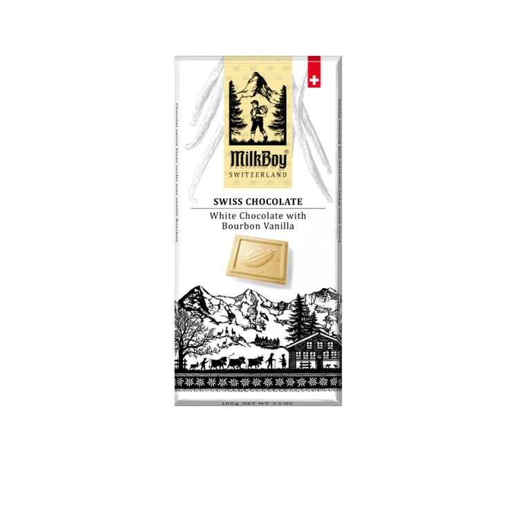 Milkboy Swiss Chocolates White with Bourbon Vanilla, 100g