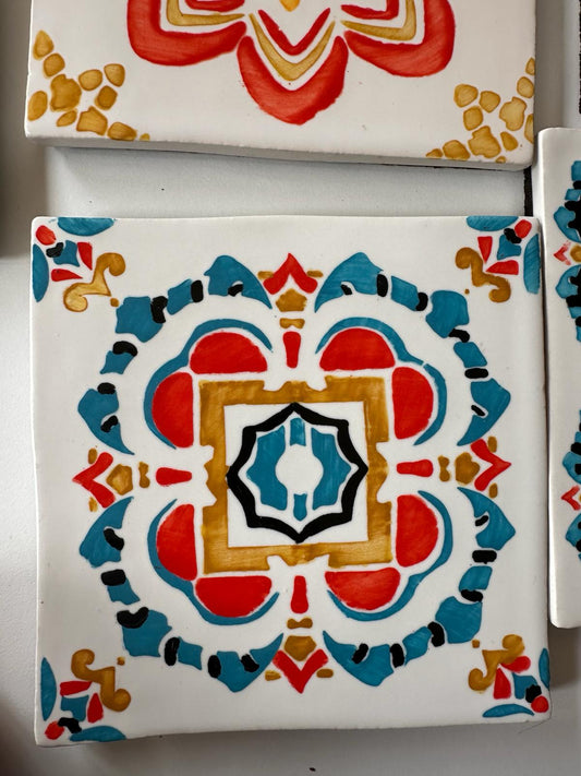 soñho Azulejo Boho Flor Untersetzer 10 cm