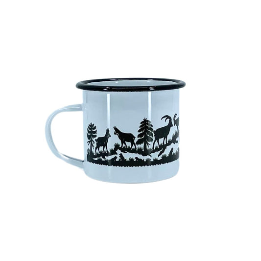 mumix Emaille Tasse Scherenschnitt