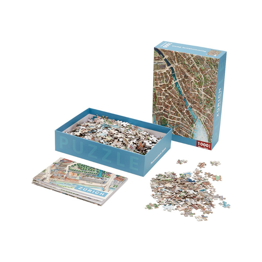 mumix Puzzle Panoramakarte Zürich, 1000 Teile
