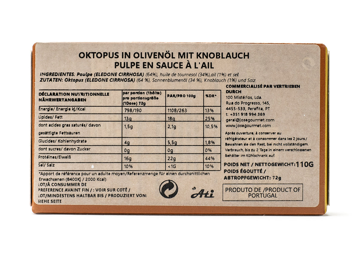 Jose Tintenfisch in Knoblauchsauce, 110 gr