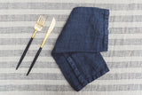 soñho Rustico Stoffservietten 2er Set 40 x 40 dunkelblau
