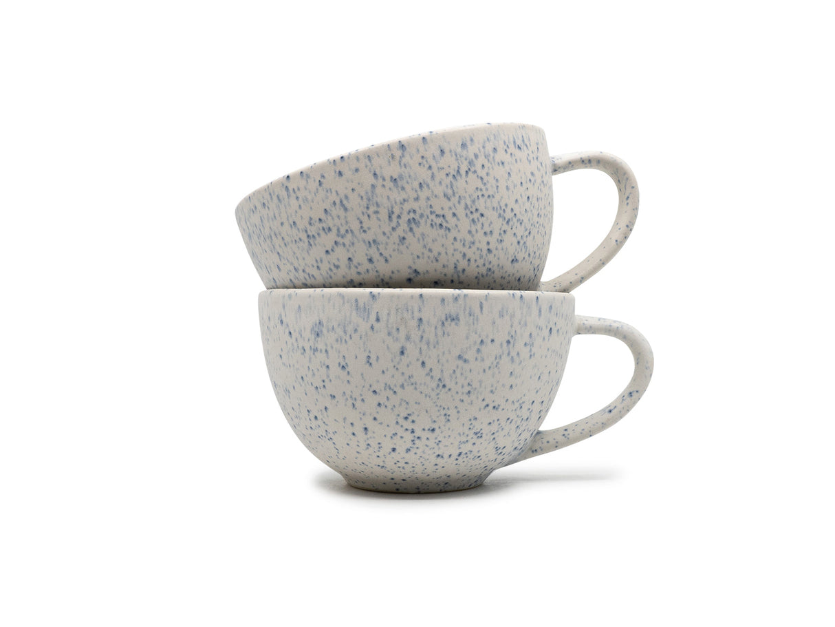 soñho Azul Manchado XL Cappuccino Tasse blauweiss gesprenkelt