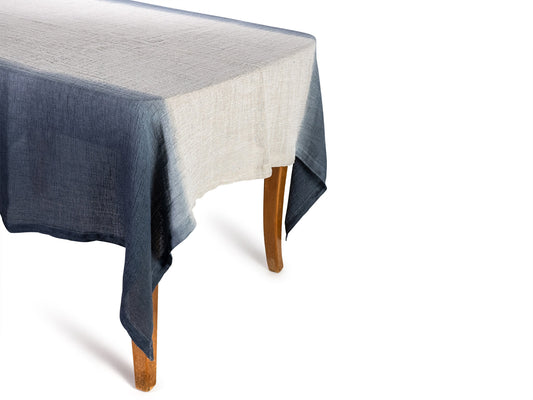 soñho Transiçao Tischdecke 160 x 320 Tie Dye blau