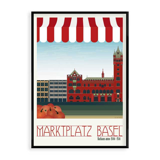 s.wert DIN A2 Poster Basel Marktplatz