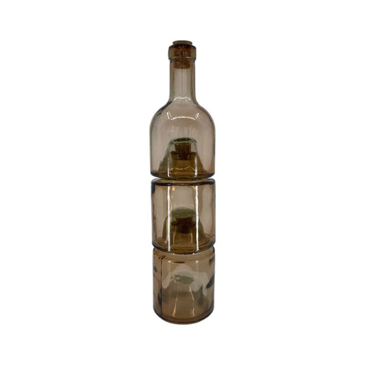 soñho Puerto Öl, Essig und Balsamico Glasflaschen 3er Set natur