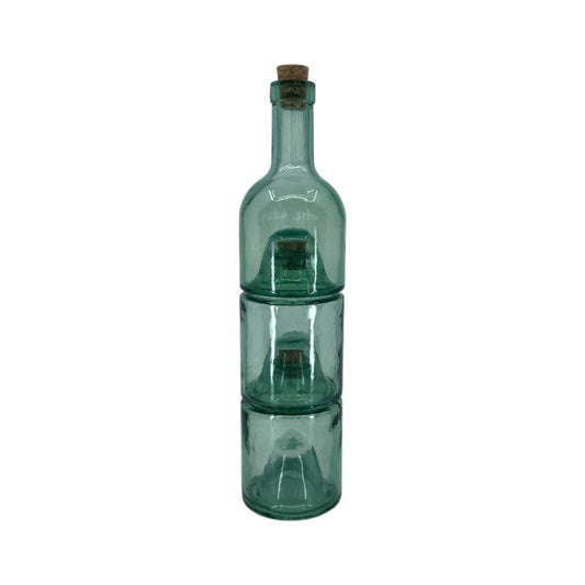 soñho Puerto Öl, Essig und Balsamico Glasflaschen 3er Set grün