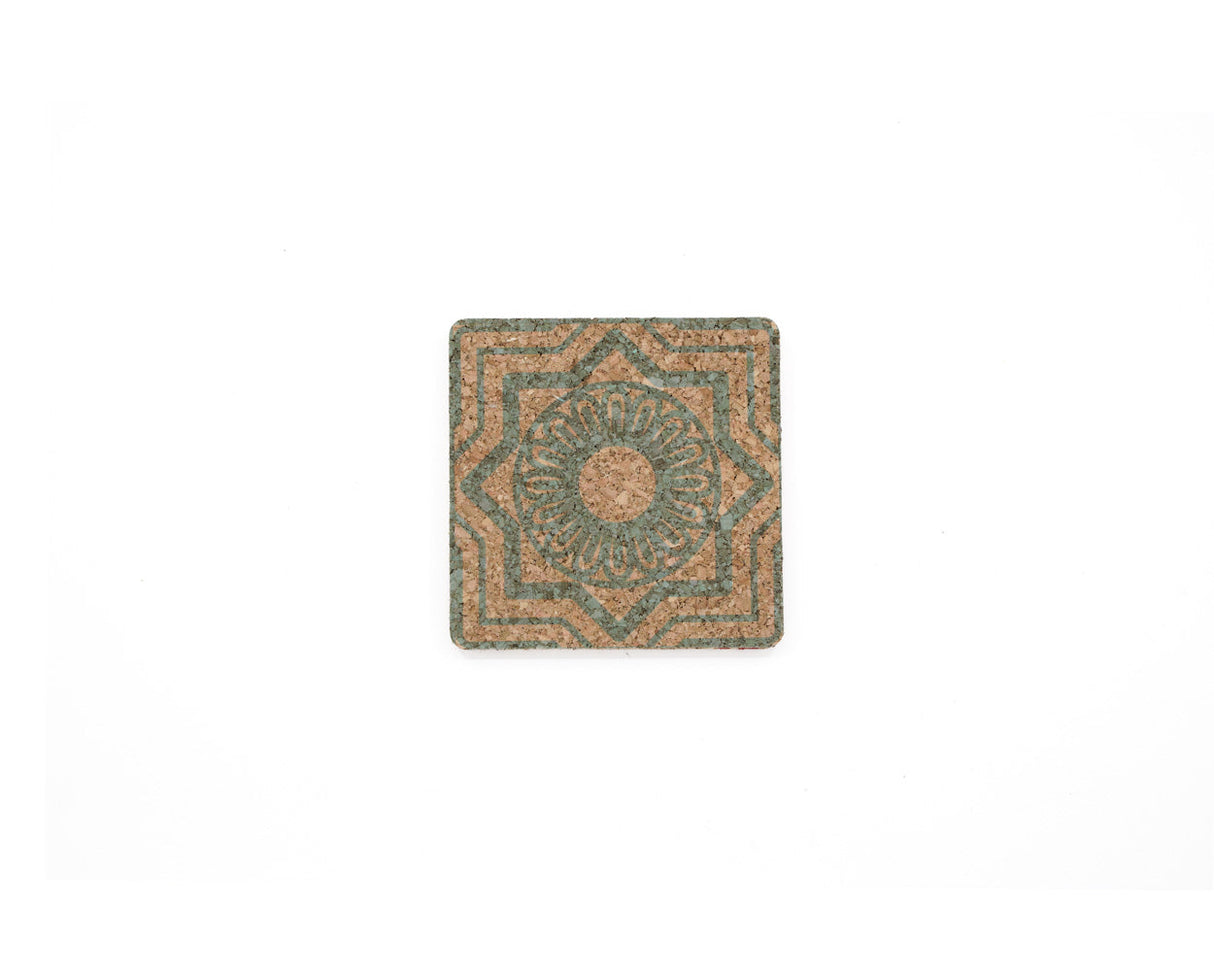 soñho Cortiça Azulejo Kork Untersetzer 4er Set, 10 x 10 cm