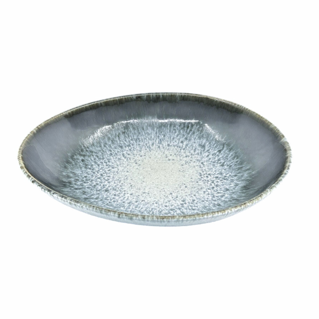 soñho Anoitecer Pastaschale oval grau-weiss gesprenkelt