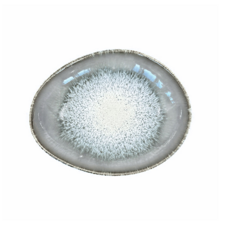 soñho Anoitecer Pastaschale oval grau-weiss gesprenkelt