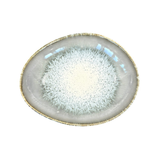 soñho Anoitecer Pastaschale oval grau-weiss gesprenkelt