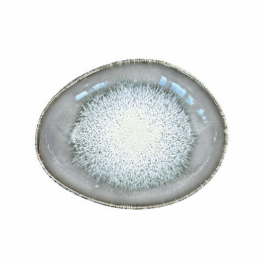 soñho Anoitecer Pastaschale oval grau-weiss gesprenkelt