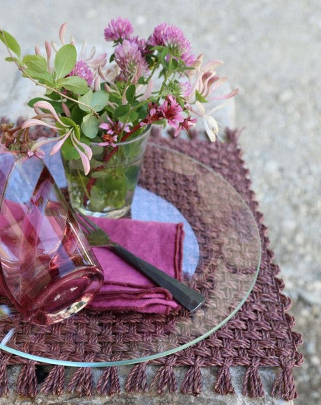 Rurais Tischset bordeaux, 32 x 32 cm