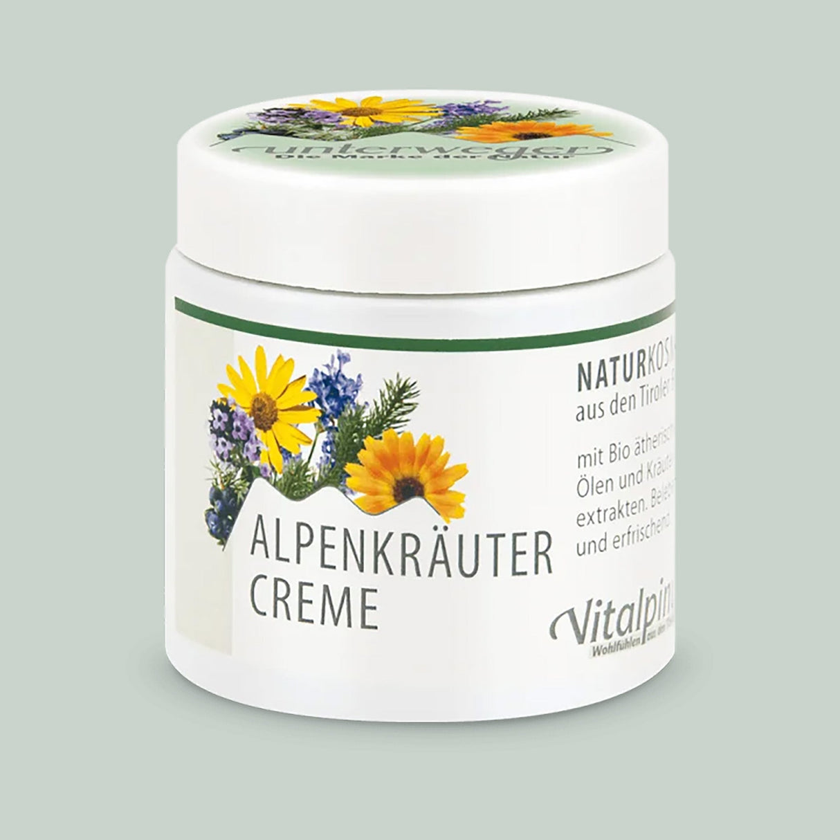 Alpenkräuter Creme Unterweger – Naturkosmetik mit Arnika & Fichte zur Pflege bei Muskelverspannung & Müdigkeit