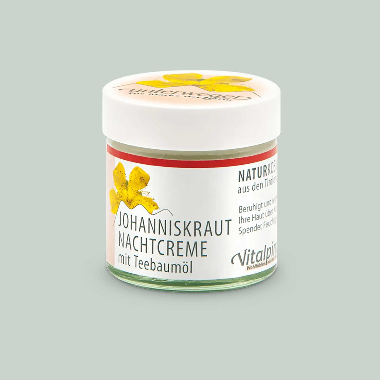 Unterweger Nachtpflege 50ml – regenerierende Gesichtspflege mit Teebaumöl & Bio-Johanniskraut – Naturkosmetik für die Nacht