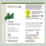 Zirben Bodylotion Unterweger – vegane Naturkosmetik für ein angenehmes Hautgefühl