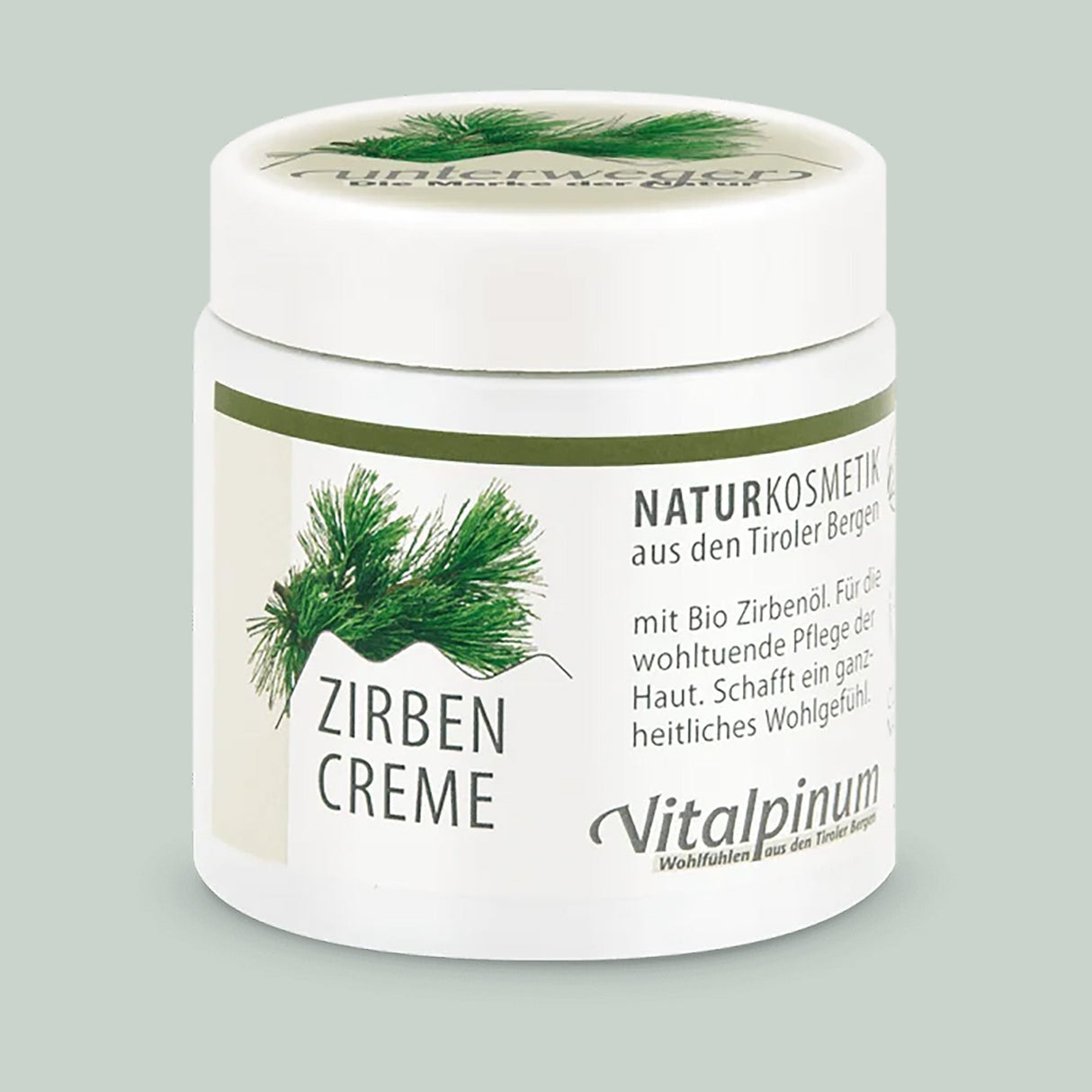 Zirben Körpercreme Unterweger – Naturkosmetik mit Bio-Zirbenöl für sanfte & pflegende Hautpflege