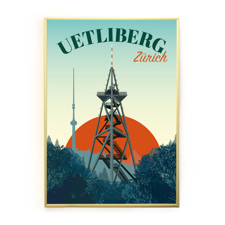 s.wert DIN A2 Poster Zürich Uetliberg