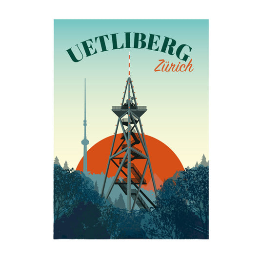 s.wert Postkarte Zürich Uetliberg